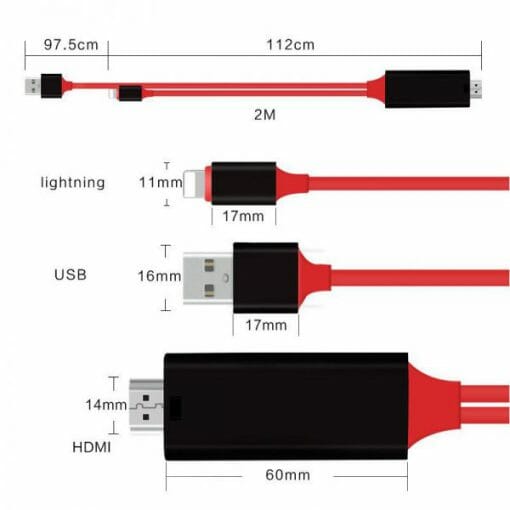 สายต่อทีวี HDTV HDMI รองรับอุปกรณ์ ไอโฟน ไอแพด To HDMI TV Cable-6